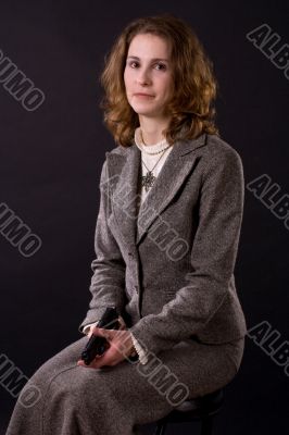 businesswoman with gun
