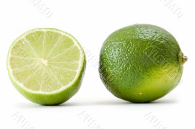 Lime on a white background