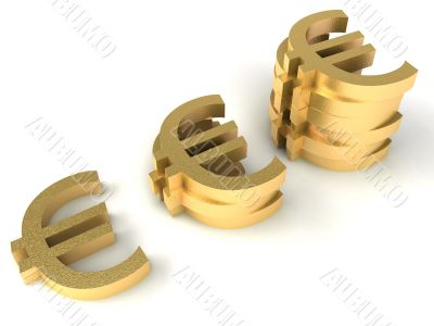 Gold euro signs