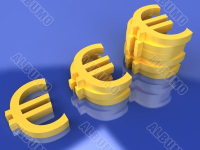 yellow euro symbols