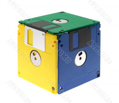 cube made of diskettes