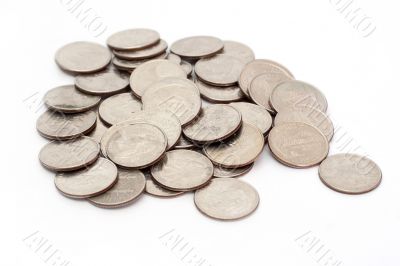 pile of US Coins shot