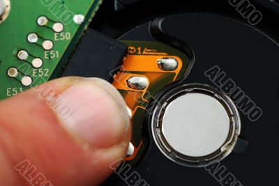 Close up of hard drive