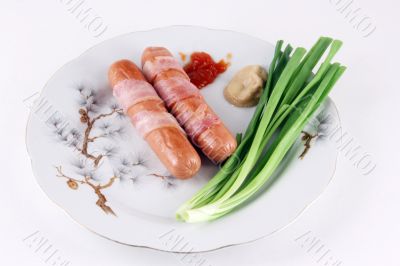 sausages with a bacon