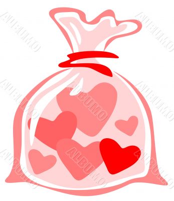 bag with hearts