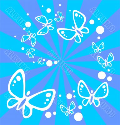 blue butterflies background