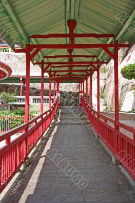 Chinese temple walkway