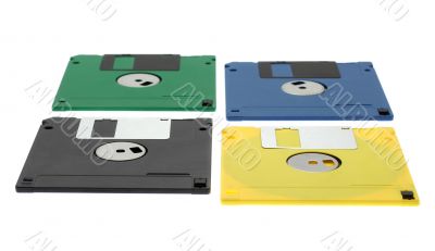 multi-coloured diskettes
