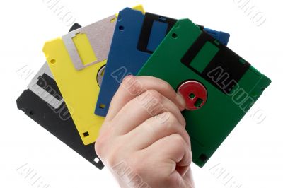 multi-coloured diskettes