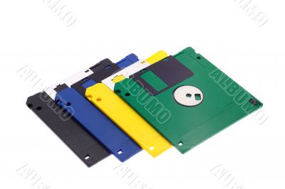 multi-coloured diskettes