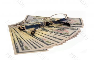 Lot of dollars and glasses
