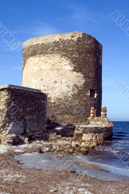Sentry serf tower on coast, Sardinia, Stintino - 2