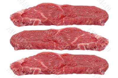 Three rump steaks