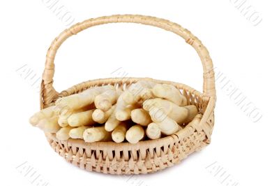 Asparagus in a little basket