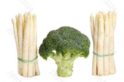 Asparagus and broccoli