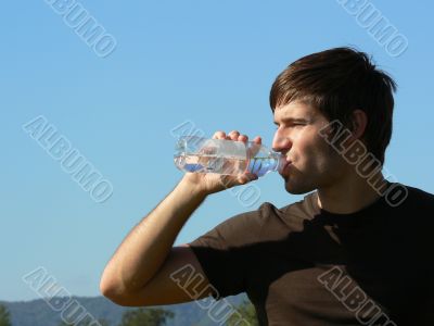 Man drinking water