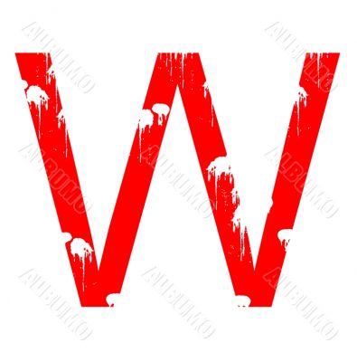 Grunge letter W