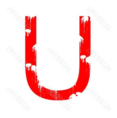 Grunge letter U