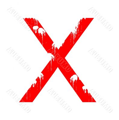 Grunge letter X