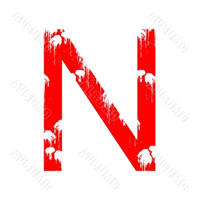 Grunge letter N
