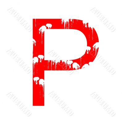 Grunge letter P