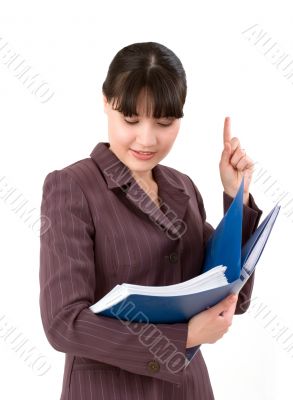 Business woman with blue folder