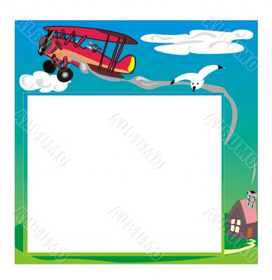 Photo frame with airplane