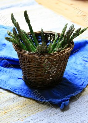 asparagus in basket