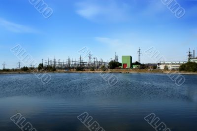 wire and buildings
