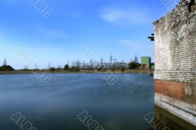 enterprise on background lake