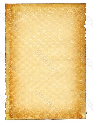 old paper page on white