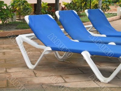 blue outdoor chairs