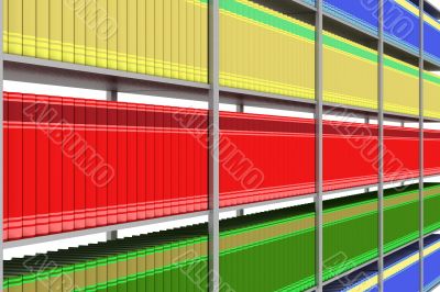 Case with books. 3D image.