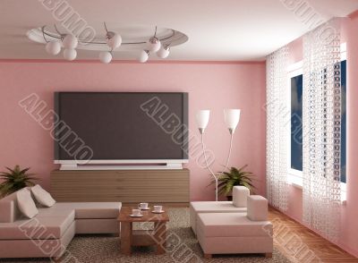 Interior of a room of rest. 3D image