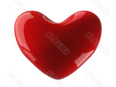 Isolated heart on a white background. 3D image.