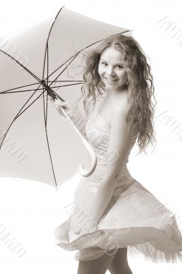 young girl with umbrella