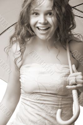 young girl with umbrella