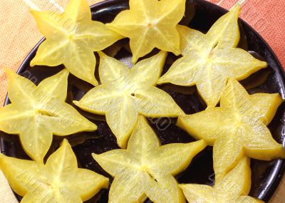 Close up view of the carambola