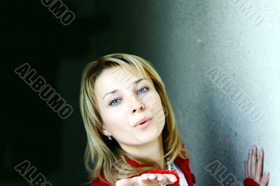 Blowing kiss