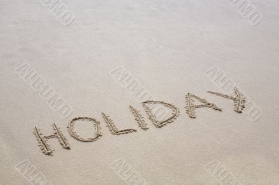 The inscription "Holiday"