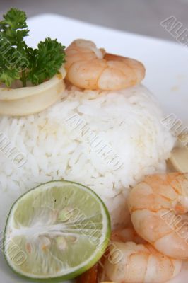 Rice with shrimp