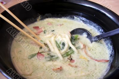 Japanese udon noodles