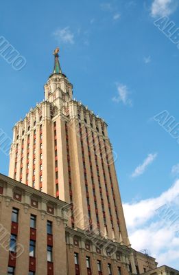 Corporate  building on a background of the dark blue sky