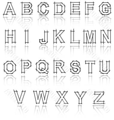 English font in white