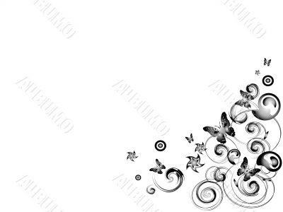 Vector butterfly in black