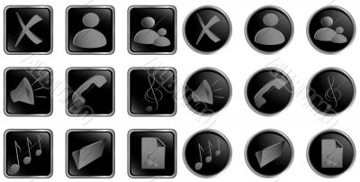 Vector black web buttons set three