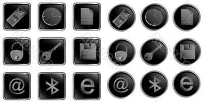 Vector black web buttons set two