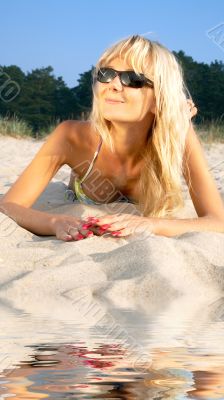 beach blonde girl