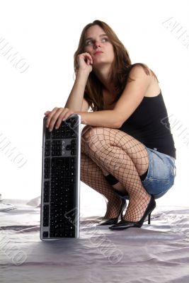 woman and keyboard
