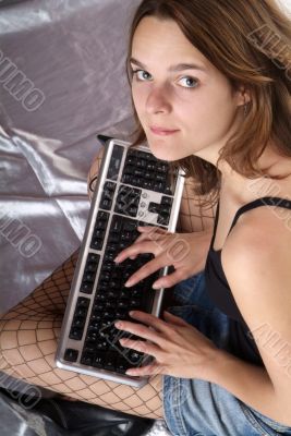 woman and keyboard